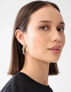 Beaded Oorbellen Beige