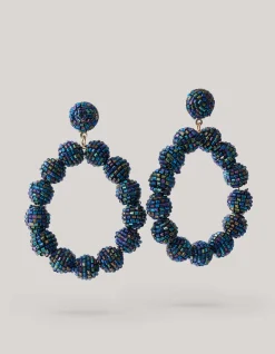Beaded Oorbellen Donkerblauw