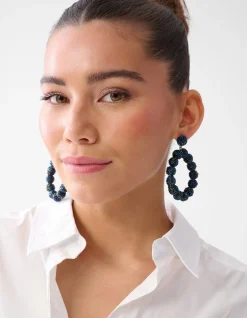 Beaded Oorbellen Donkerblauw