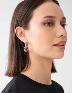 Beaded Oorbellen Paars