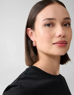 Beaded Strass Oorbellen Roze