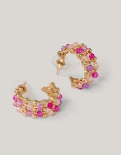 Beaded Strass Oorbellen Roze