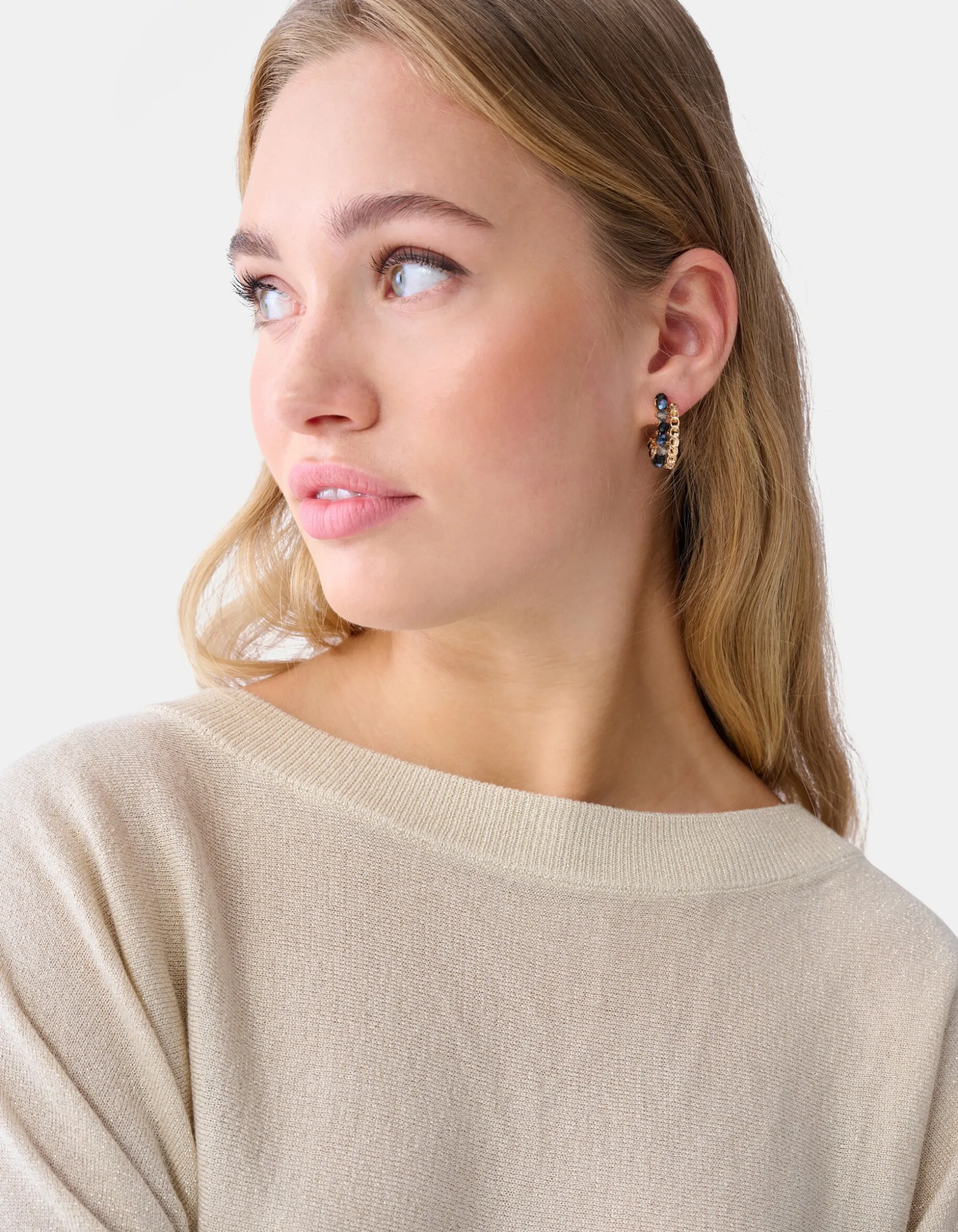 Beaded Strass Oorbellen Zwart