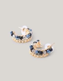 Beaded Strass Oorbellen Zwart