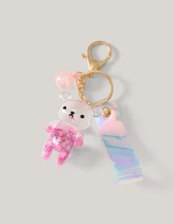 Beer Sleutelhanger Roze