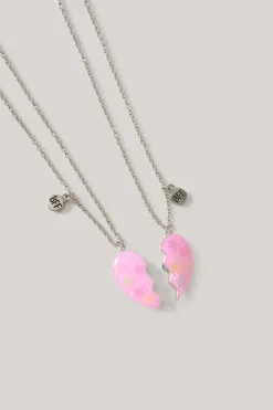 Bff Heart Star Ketting Roze