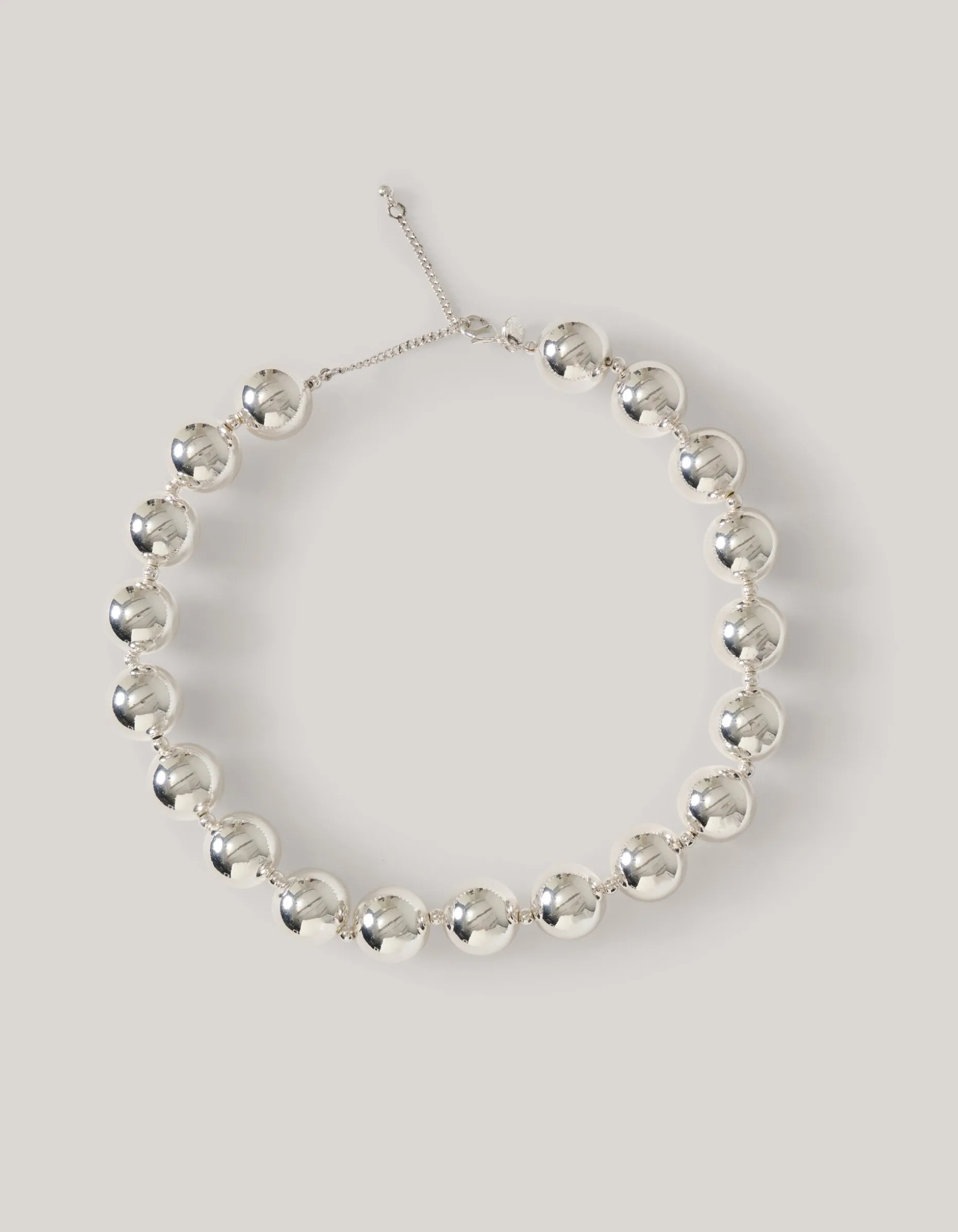 Big Beads Ketting Zilver