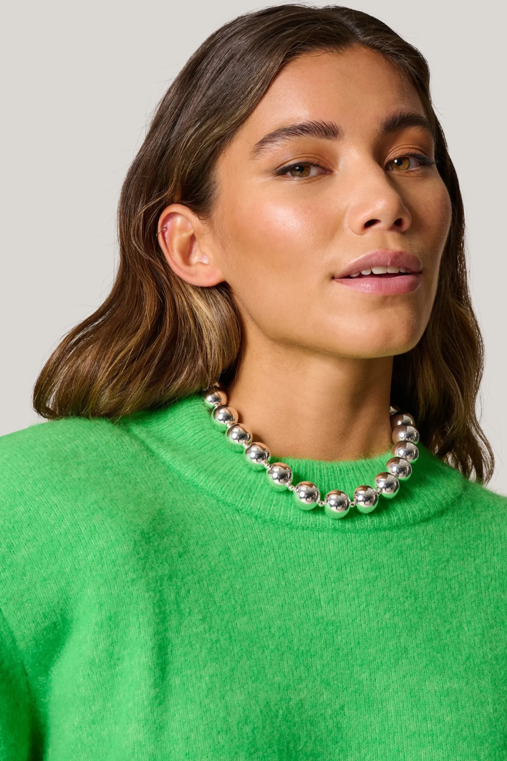 Big Beads Ketting Zilver