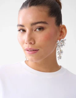 Big Strass Oorbellen Zilver