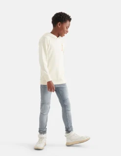 Biker Skinny Jeans Blauw/Grijs