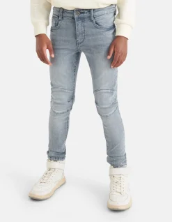 Biker Skinny Jeans Blauw/Grijs