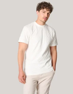 Block Structuur T-shirt Gebroken Wit