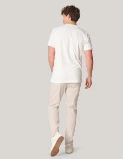 Block Structuur T-shirt Gebroken Wit