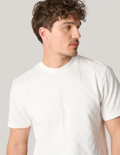 Block Structuur T-shirt Gebroken Wit