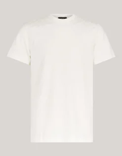 Block Structuur T-shirt Gebroken Wit