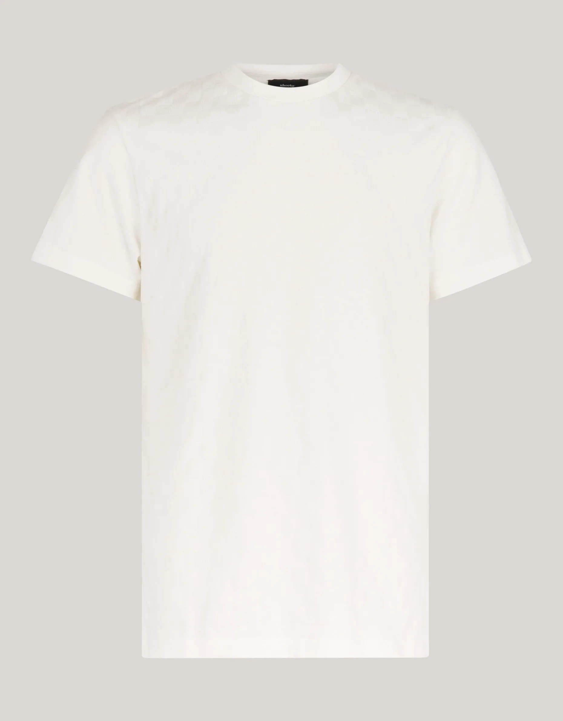 Block Structuur T-shirt Gebroken Wit