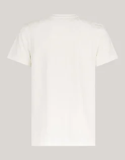 Block Structuur T-shirt Gebroken Wit