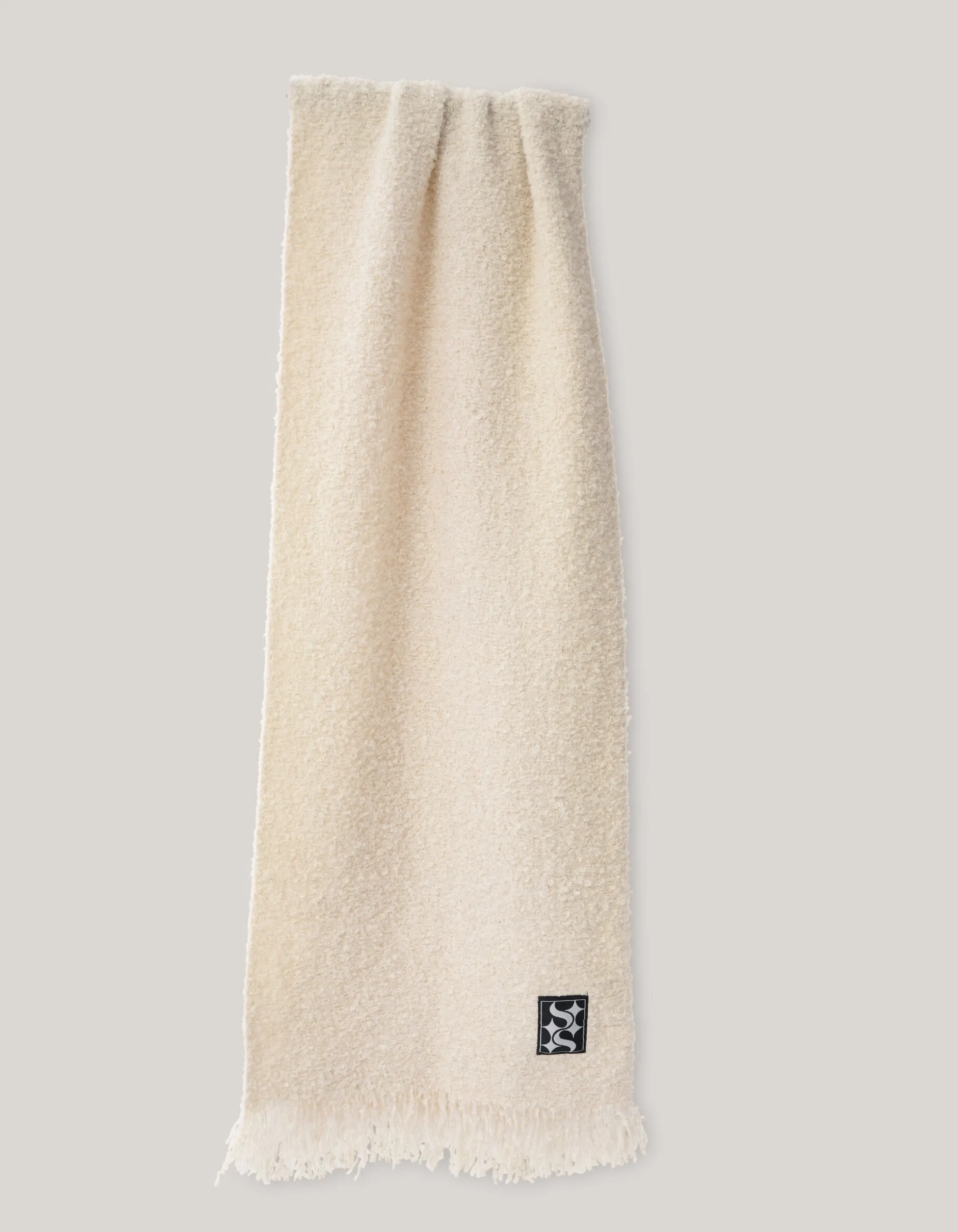 Boucle Sjaal Gebroken Wit