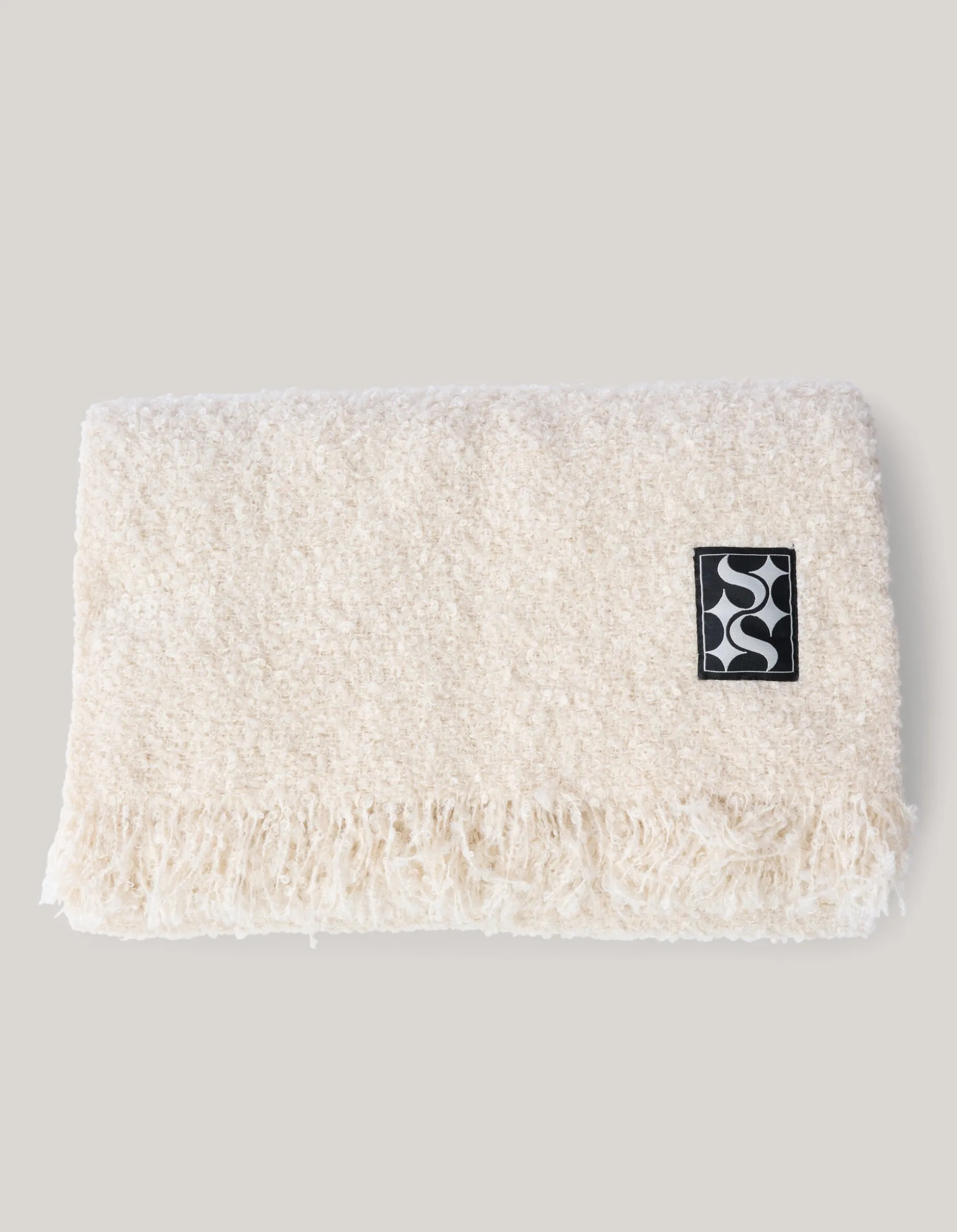 Boucle Sjaal Gebroken Wit