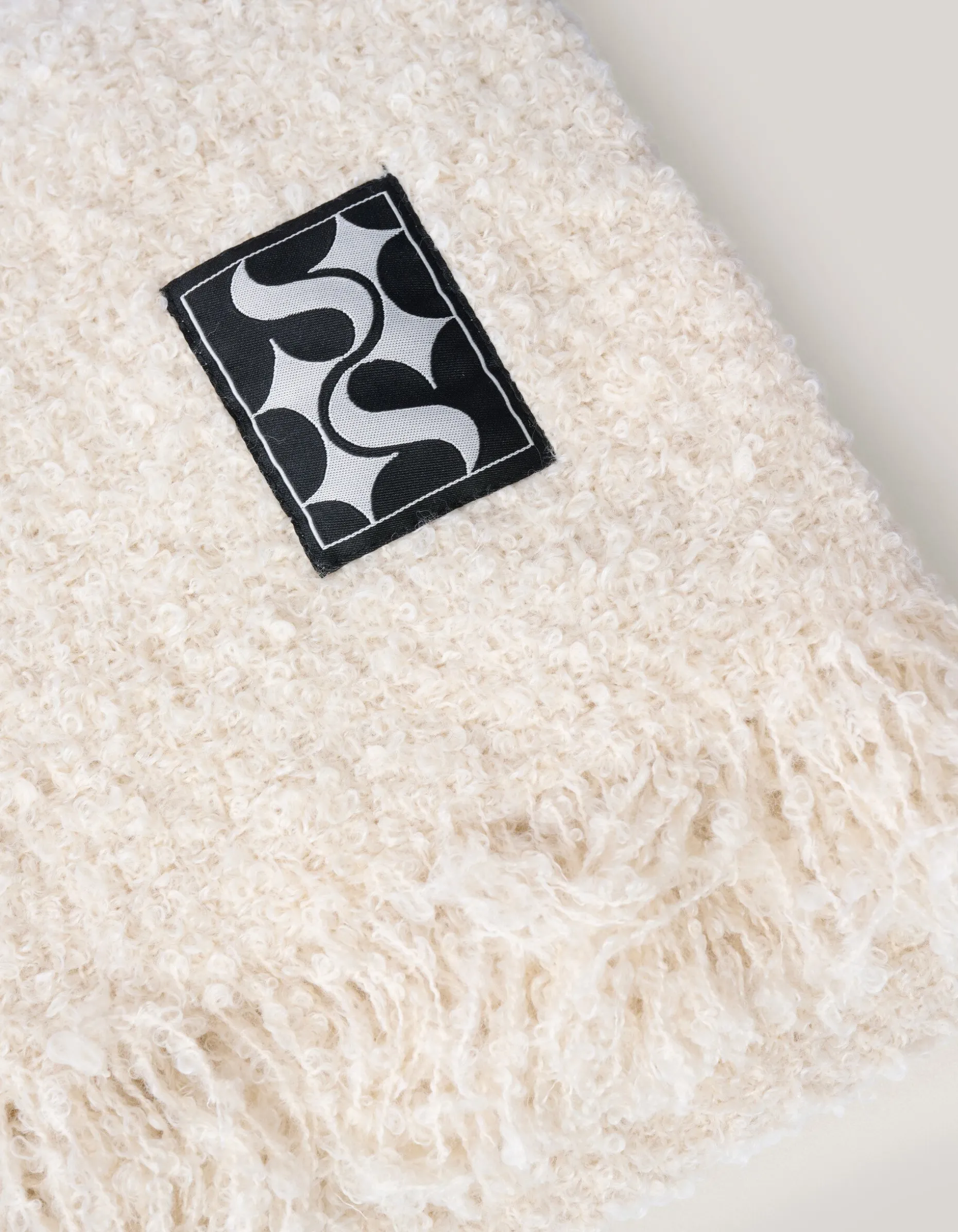 Boucle Sjaal Gebroken Wit