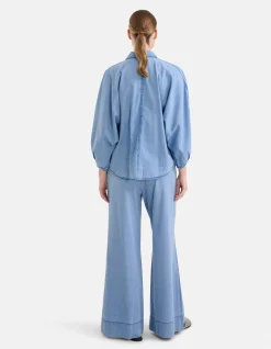 Bow Blouse Blauw By Mieke