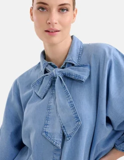 Bow Blouse Blauw By Mieke