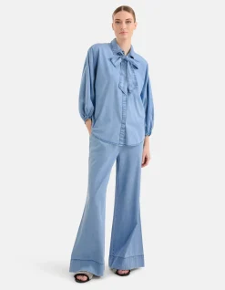 Bow Blouse Blauw By Mieke