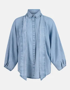 Bow Blouse Blauw By Mieke