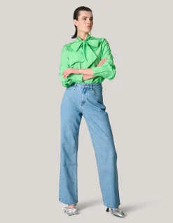 Bow Strass Blouse Groen