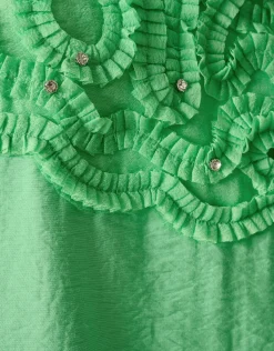 Bow Strass Blouse Groen