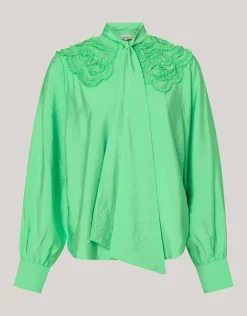 Bow Strass Blouse Groen