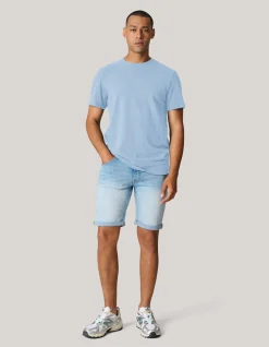 Brushed T-shirt Lichtblauw