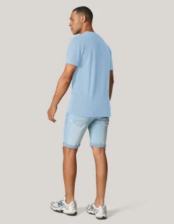 Brushed T-shirt Lichtblauw