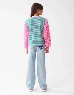 Bubble Gestreepte Longsleeve Roze