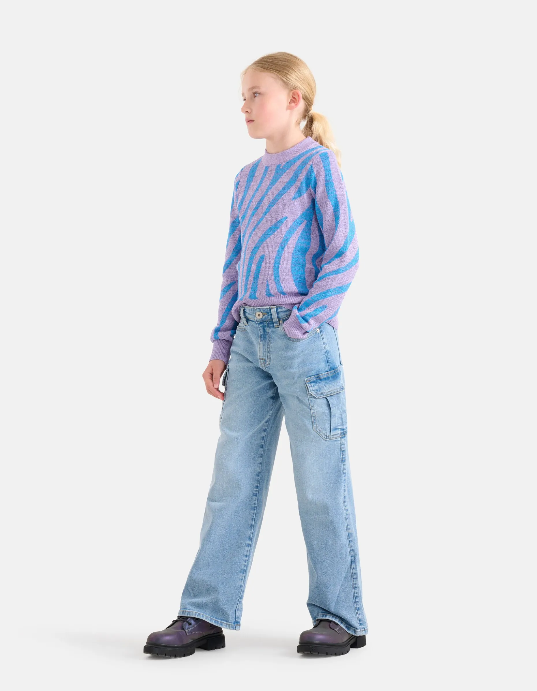 Cargo Denim Jeans Mediumstone