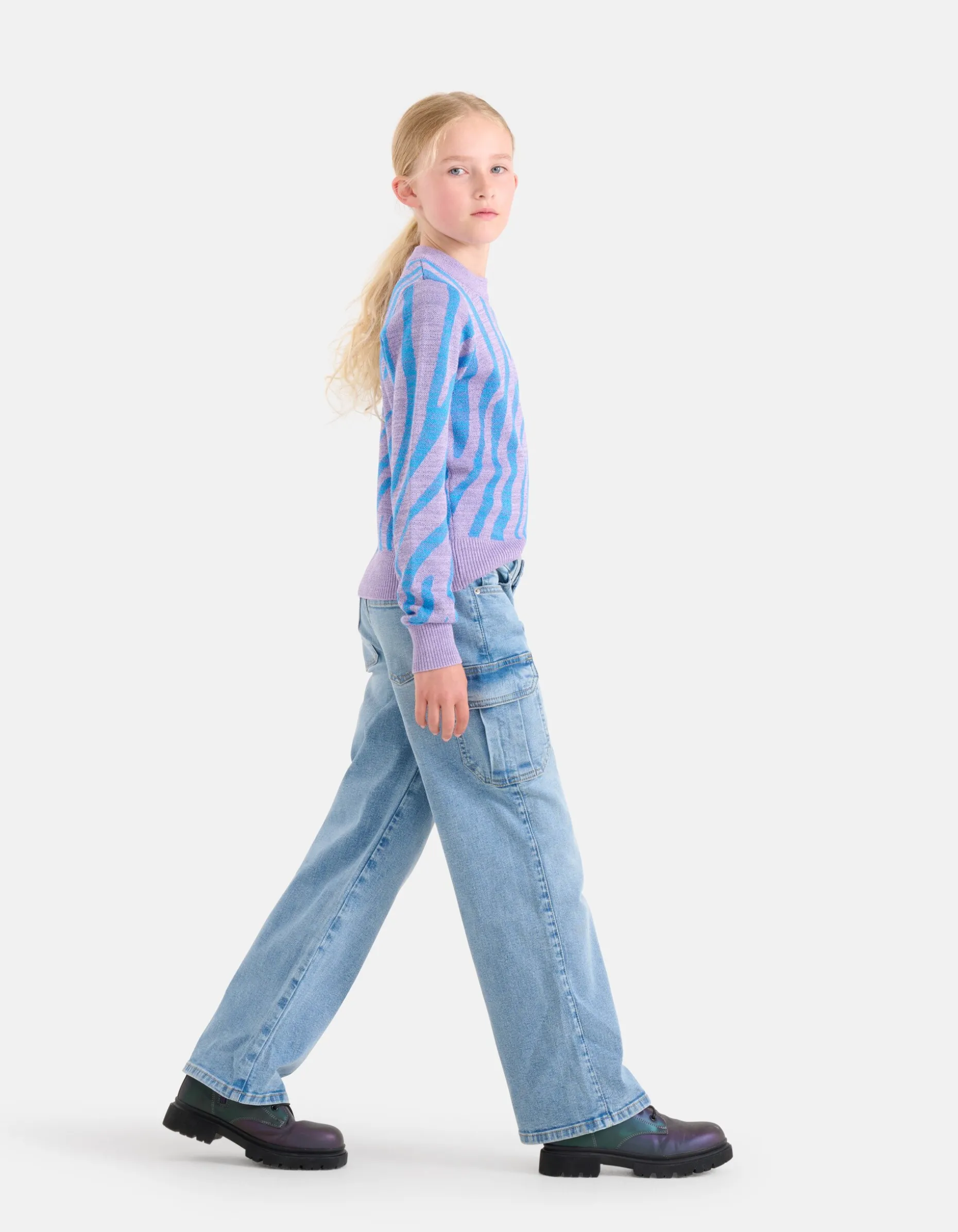 Cargo Denim Jeans Mediumstone