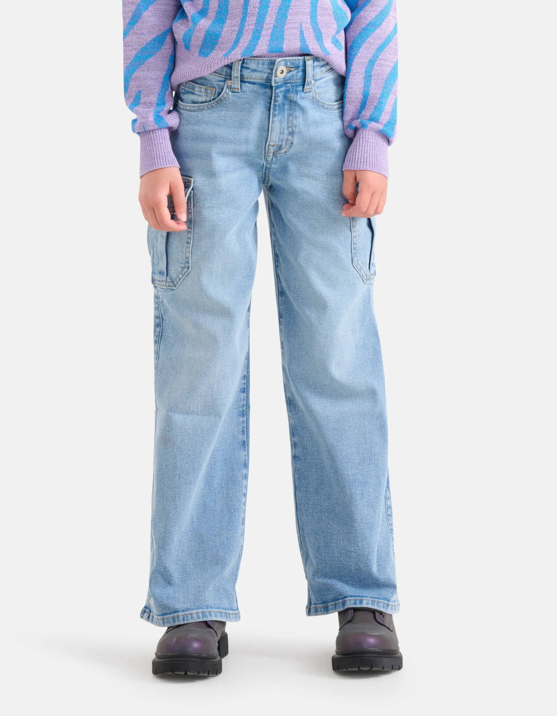 Cargo Denim Jeans Mediumstone
