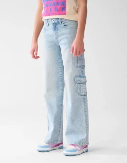 Cargo Straight Fit Jeans Bleached