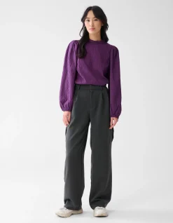 Cargo Wide Leg fit Broek Donkergrijs