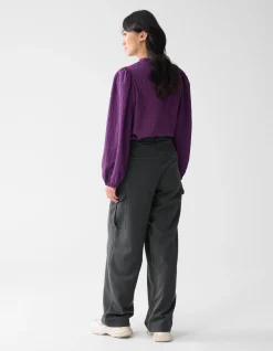 Cargo Wide Leg fit Broek Donkergrijs