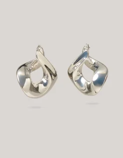 Chain Hoop Oorbellen Zilver