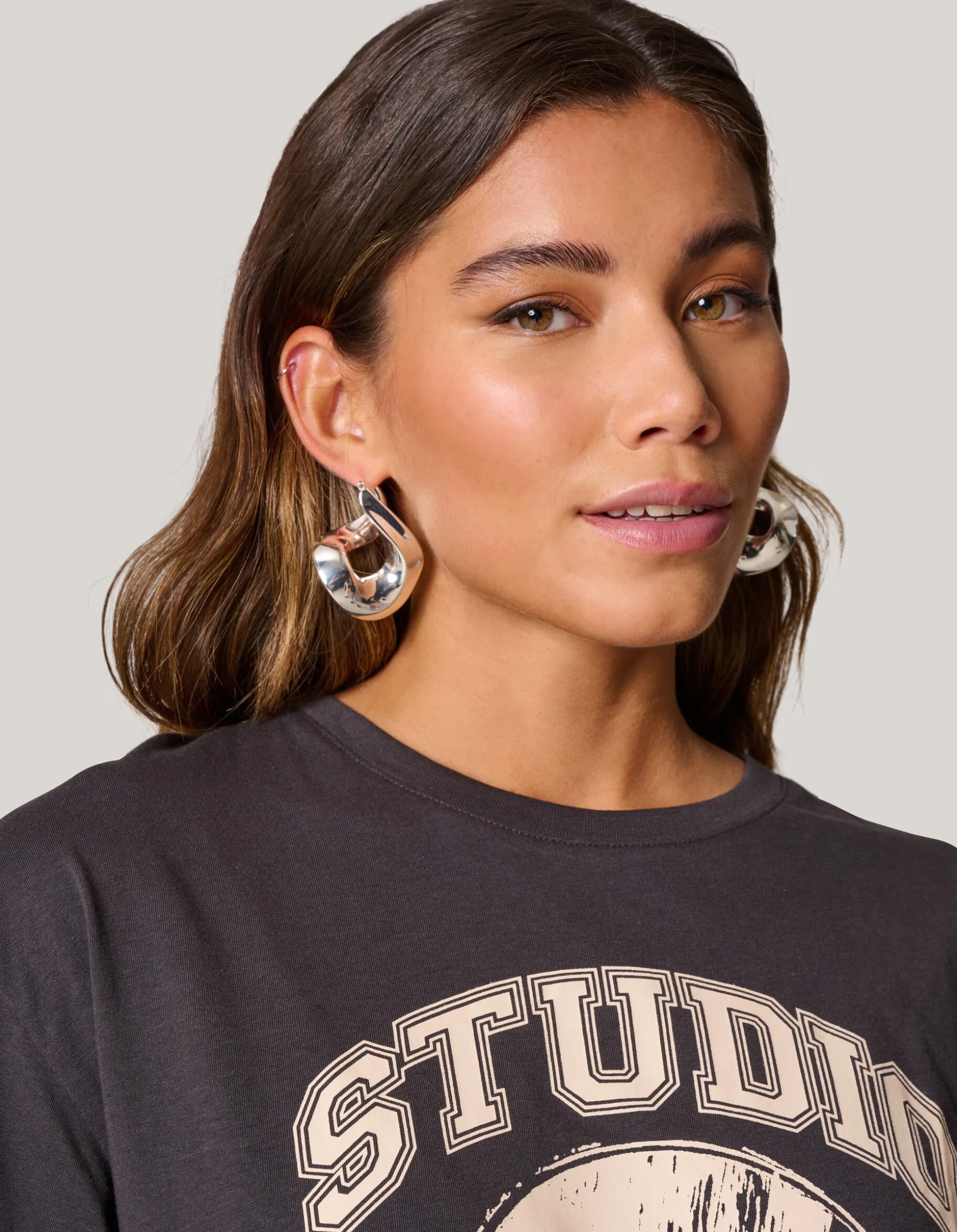 Chain Hoop Oorbellen Zilver