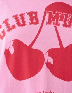 Cherry Artwork T-shirt Roze