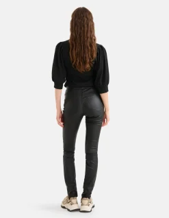 Coated Tregging Zwart