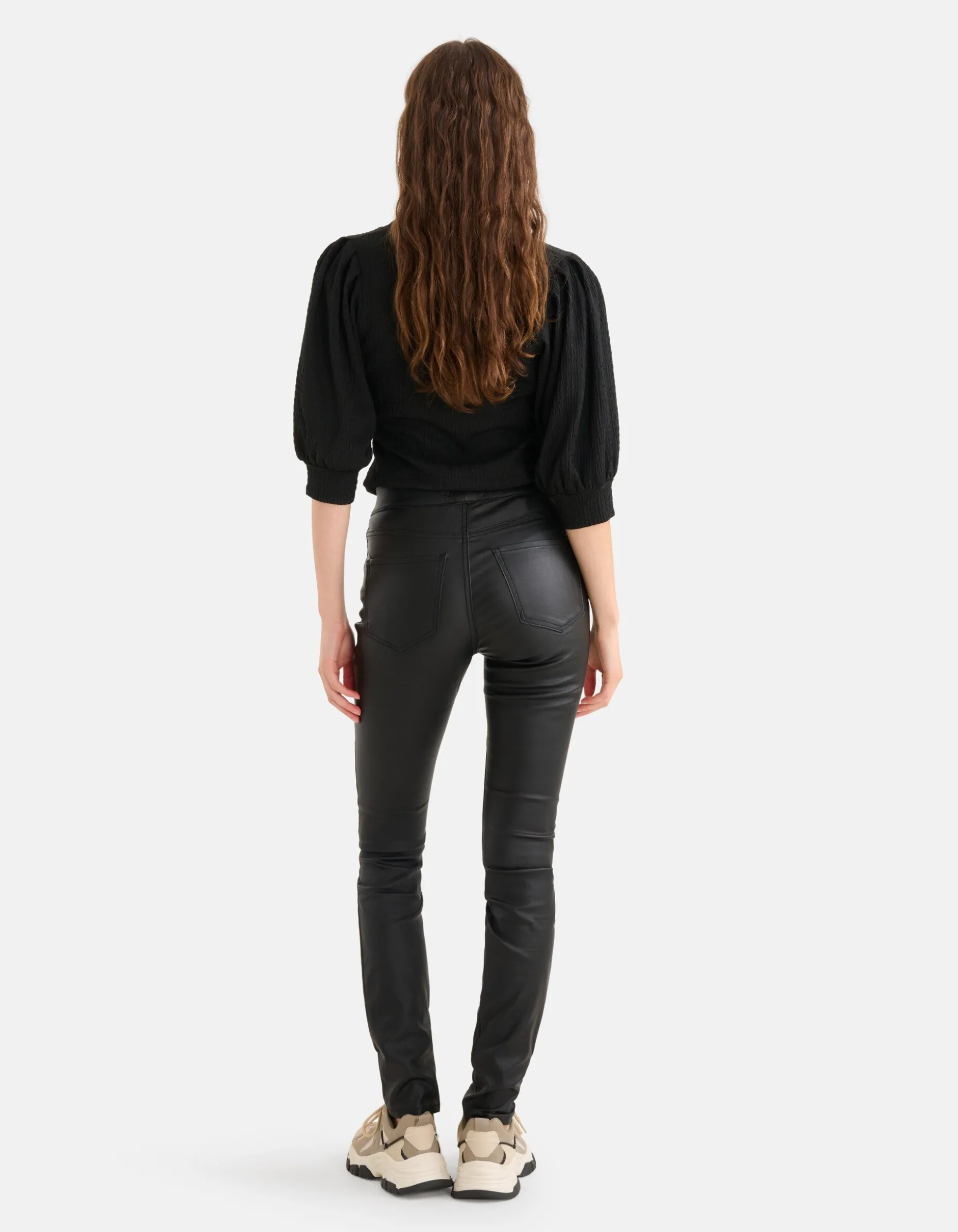 Coated Tregging Zwart