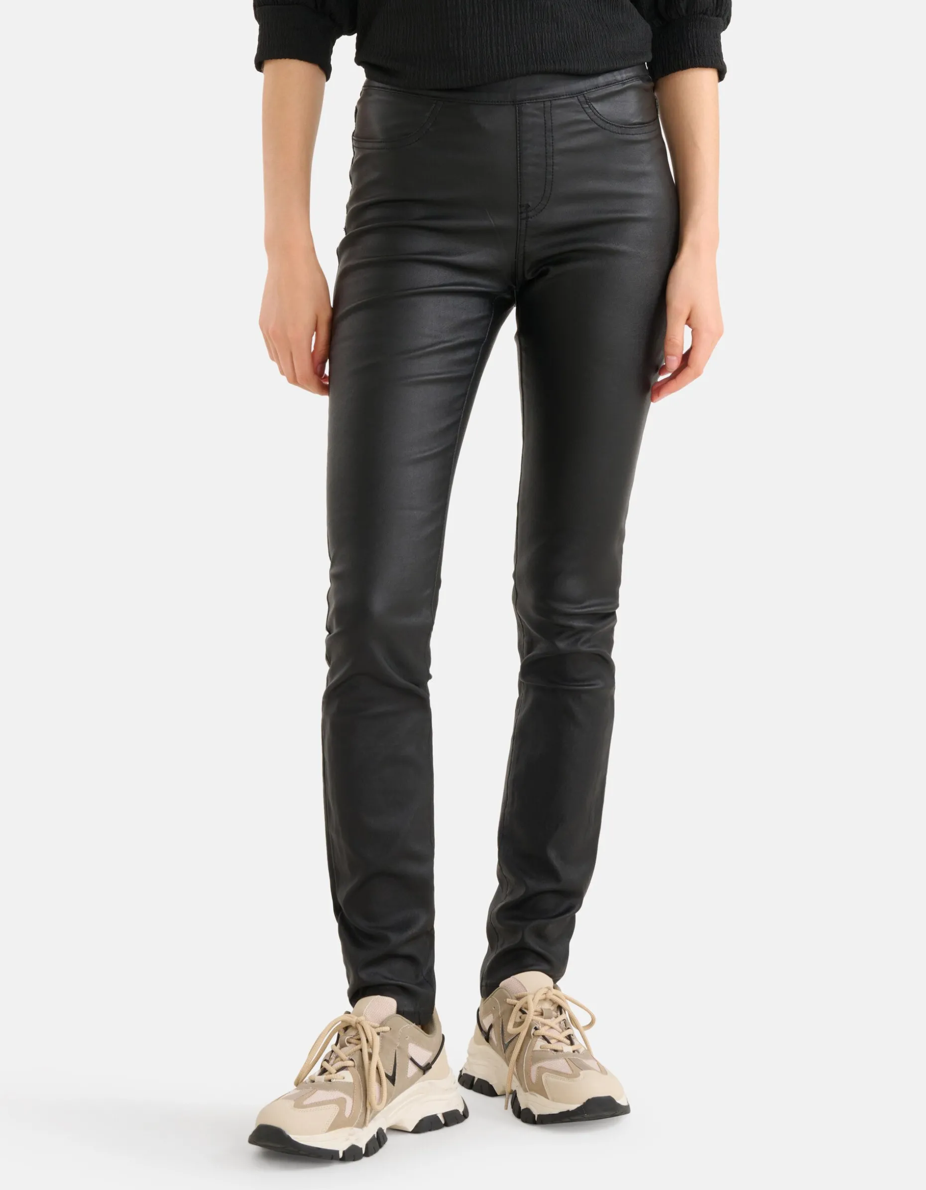 Coated Tregging Zwart