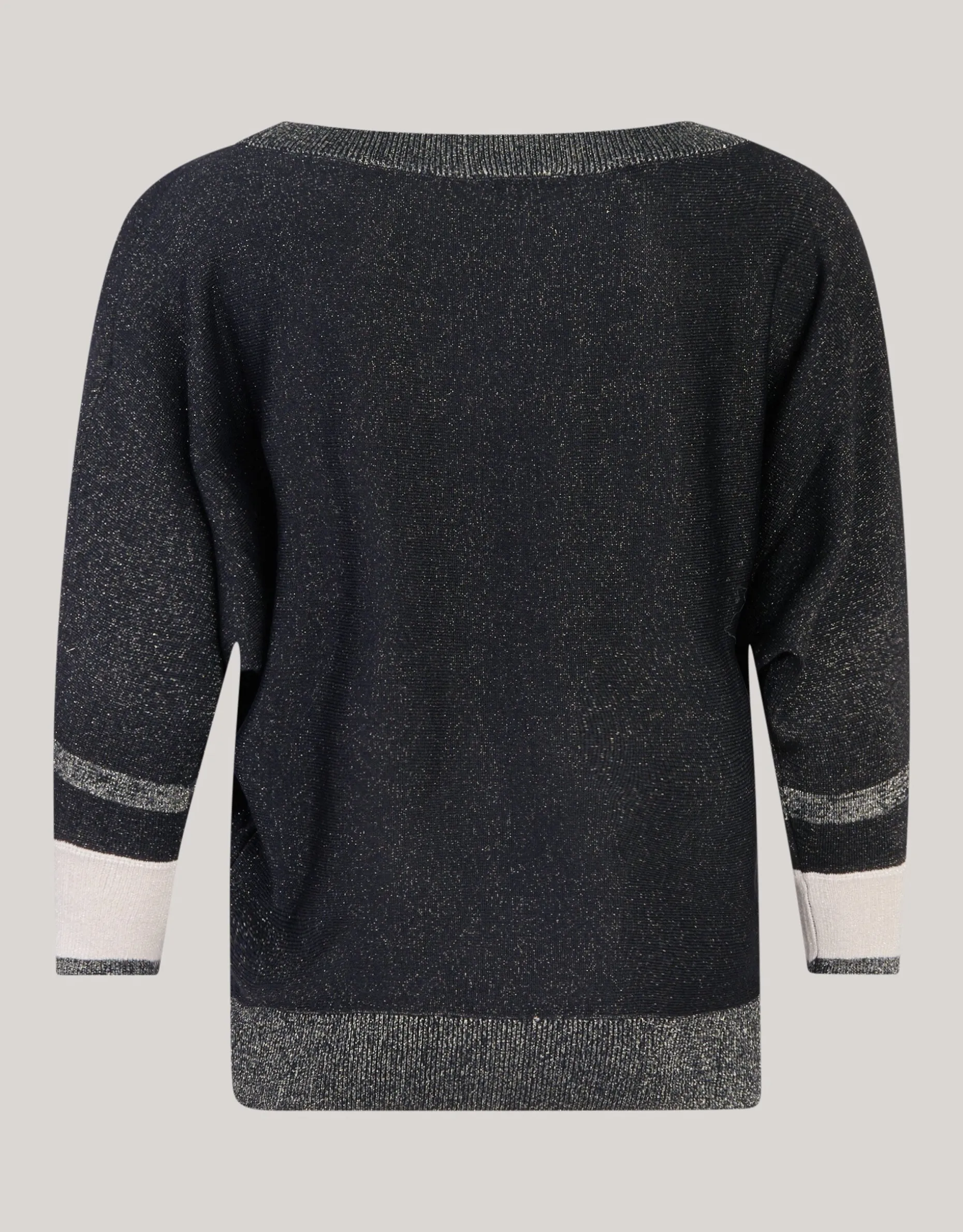 Colorblock Glitter Batwing Trui Zwart