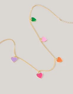 Coloured Heart Ketting Goud
