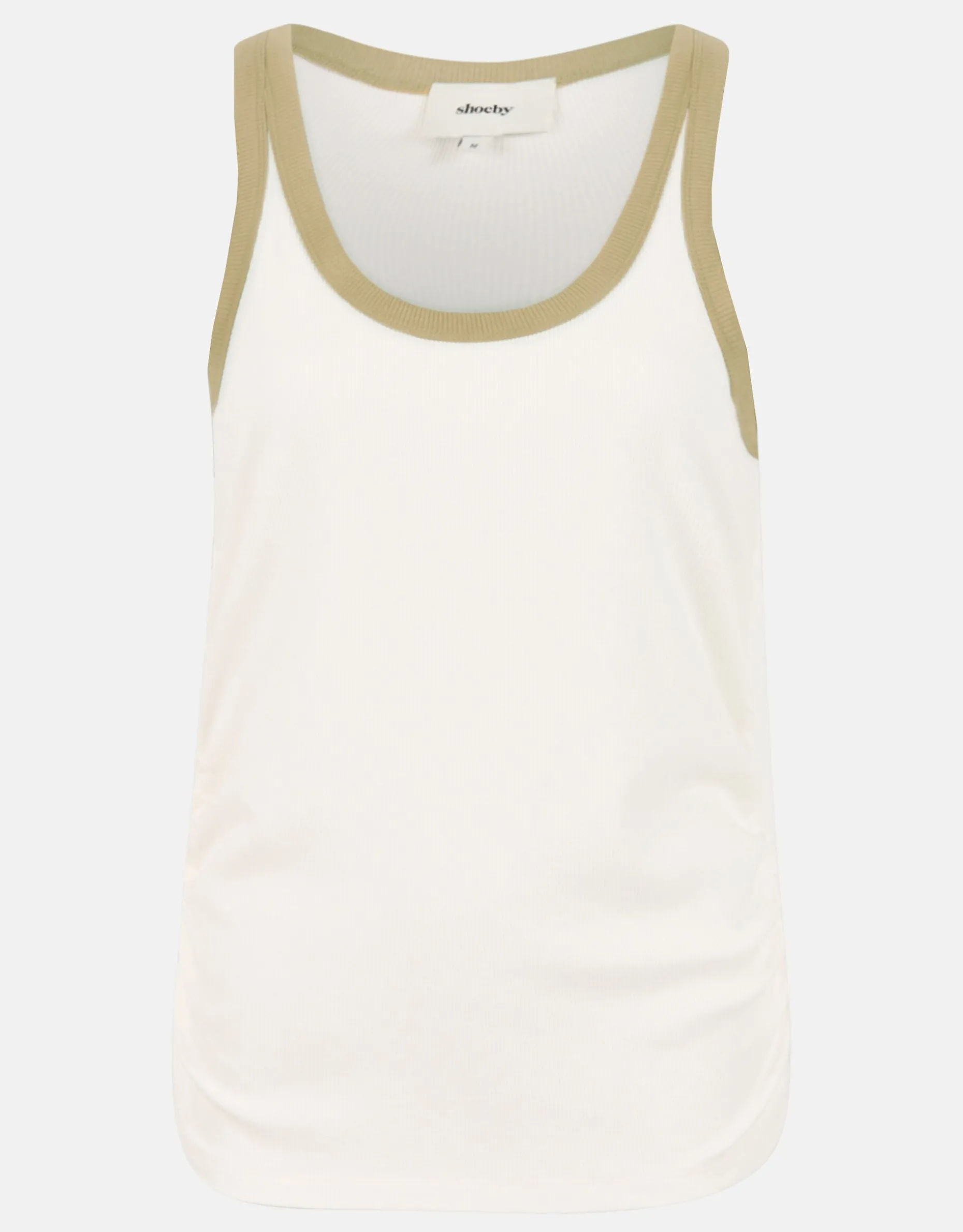 Contrast Tanktop Gebroken Wit By Mieke