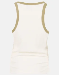 Contrast Tanktop Gebroken Wit By Mieke